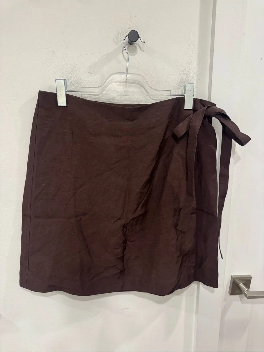 J. Crew Fairfax Faux-Wrap Skirt in Linen Blend